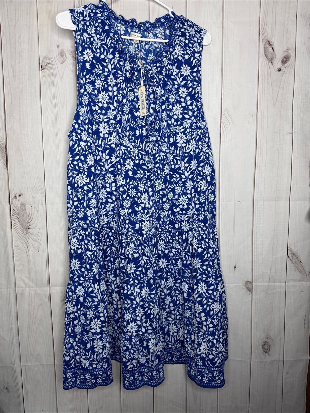 Max Studio Blue & White Floral Sleeveless Sundress 2xl-1162